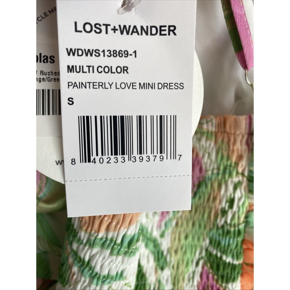 Lost  And Wander NWT Coquette Romantic  Water Color Painterly Love Mini Dress - Picture 13 of 14